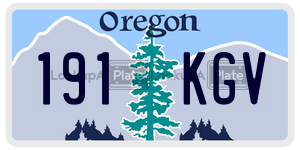 191KGV license plate in Oregon
