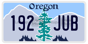192JUB  license plate in OR