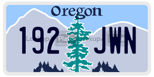 192JWN license plate in Oregon