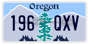 196QXV  license plate in OR