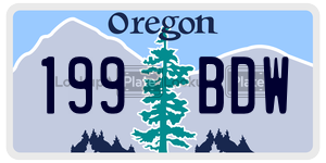 199BDW license plate in Oregon