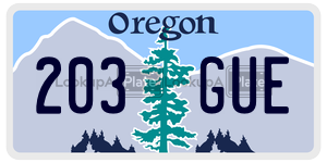 203GUE  license plate in OR