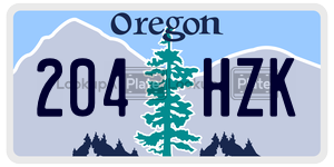 204HZK license plate in Oregon