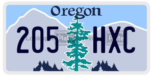 205HXC  license plate in OR
