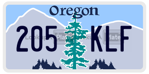 205KLF  license plate in OR