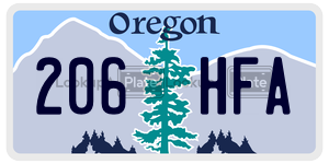 206HFA  license plate in OR
