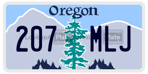 207MLJ  license plate in OR