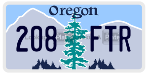 208FTR  license plate in OR