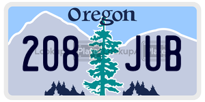 208JUB  license plate in OR