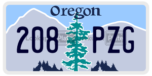 208PZG  license plate in OR