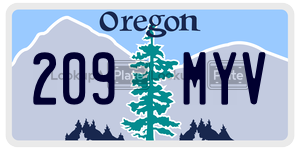 209MYV  license plate in OR