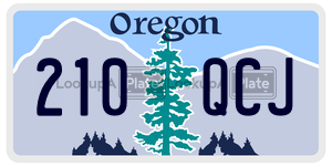 210QCJ license plate in Oregon
