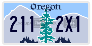 2112X1 license plate in Oregon