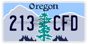 213CFD  license plate in OR