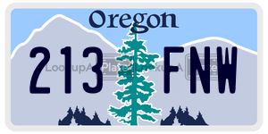 213FNW  license plate in OR