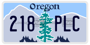 218PLC license plate in Oregon