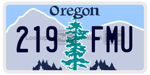 219FMU  license plate in OR