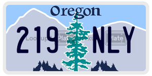 219NLY  license plate in OR