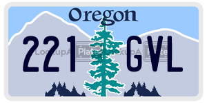 221GVL  license plate in OR