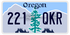 221QKR  license plate in OR
