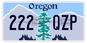 222QZP  license plate in OR