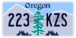 223KZS  license plate in OR