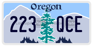223QCE  license plate in OR