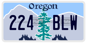 224BLW  license plate in OR