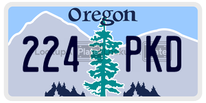 224PKD  license plate in OR