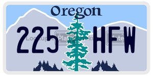 225HFW  license plate in OR