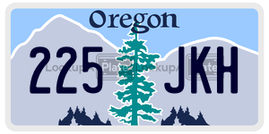 225JKH license plate in Oregon