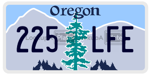 225LFE  license plate in OR