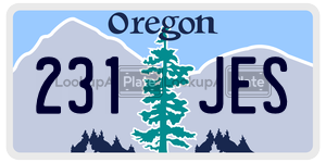 231JES  license plate in OR