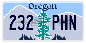 232PHN  license plate in OR