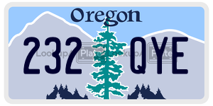 232QYE  license plate in OR