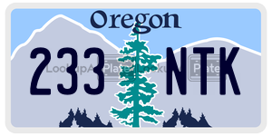 233NTK license plate in Oregon