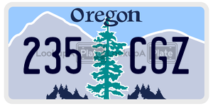 235CGZ  license plate in OR
