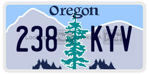 238KYV  license plate in OR