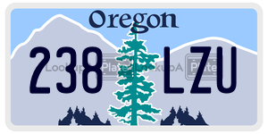 238LZU  license plate in OR