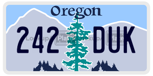 242DUK  license plate in OR