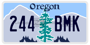 244BMK  license plate in OR