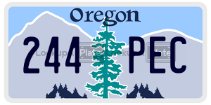 244PEC license plate in Oregon