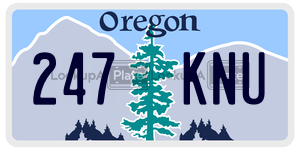 247KNU  license plate in OR