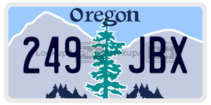 249JBX  license plate in OR