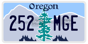 252MGE  license plate in OR