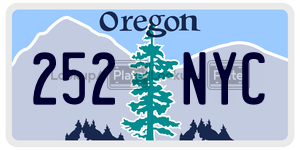 252NYC  license plate in OR