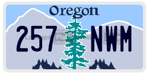 257NWM  license plate in OR