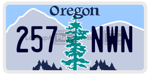 257NWN  license plate in OR