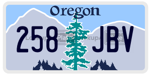 258JBV license plate in Oregon