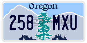 258MXU  license plate in OR